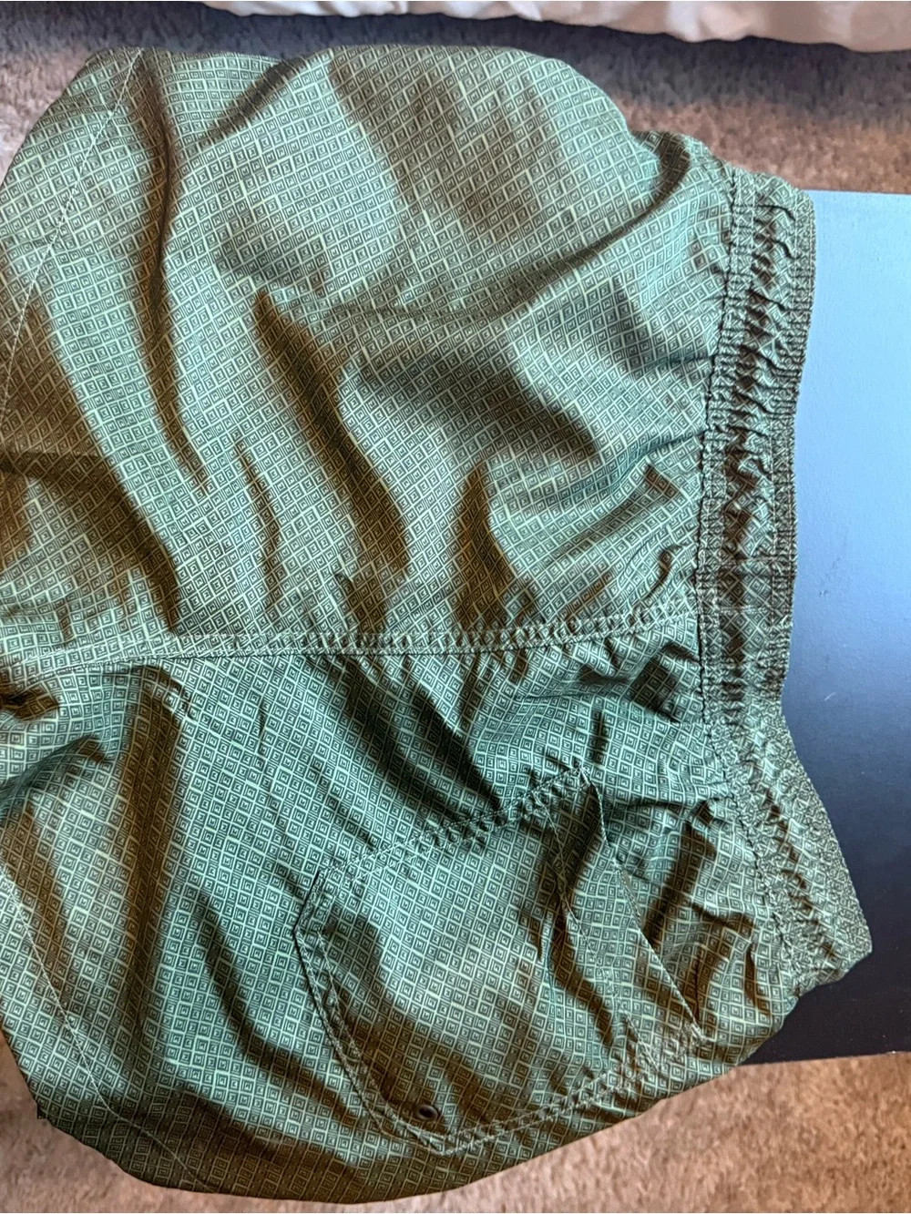 H&M Olive Green Diamond Print Shorts